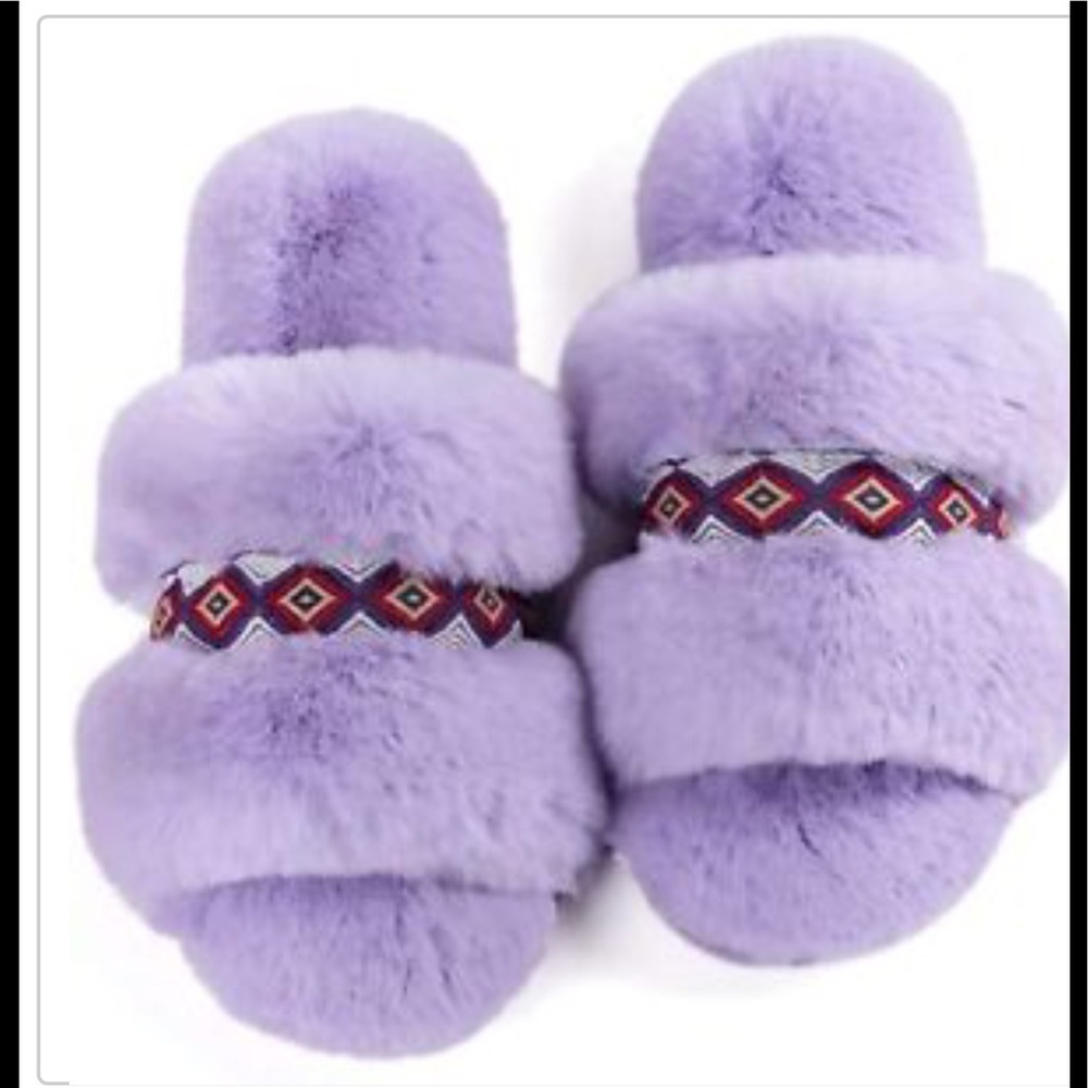 Rockdove Arizona Fluff Lavender Slide Slippers